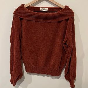 LIisticle Oversized Slouchy Pumpkin Spice Small sweater